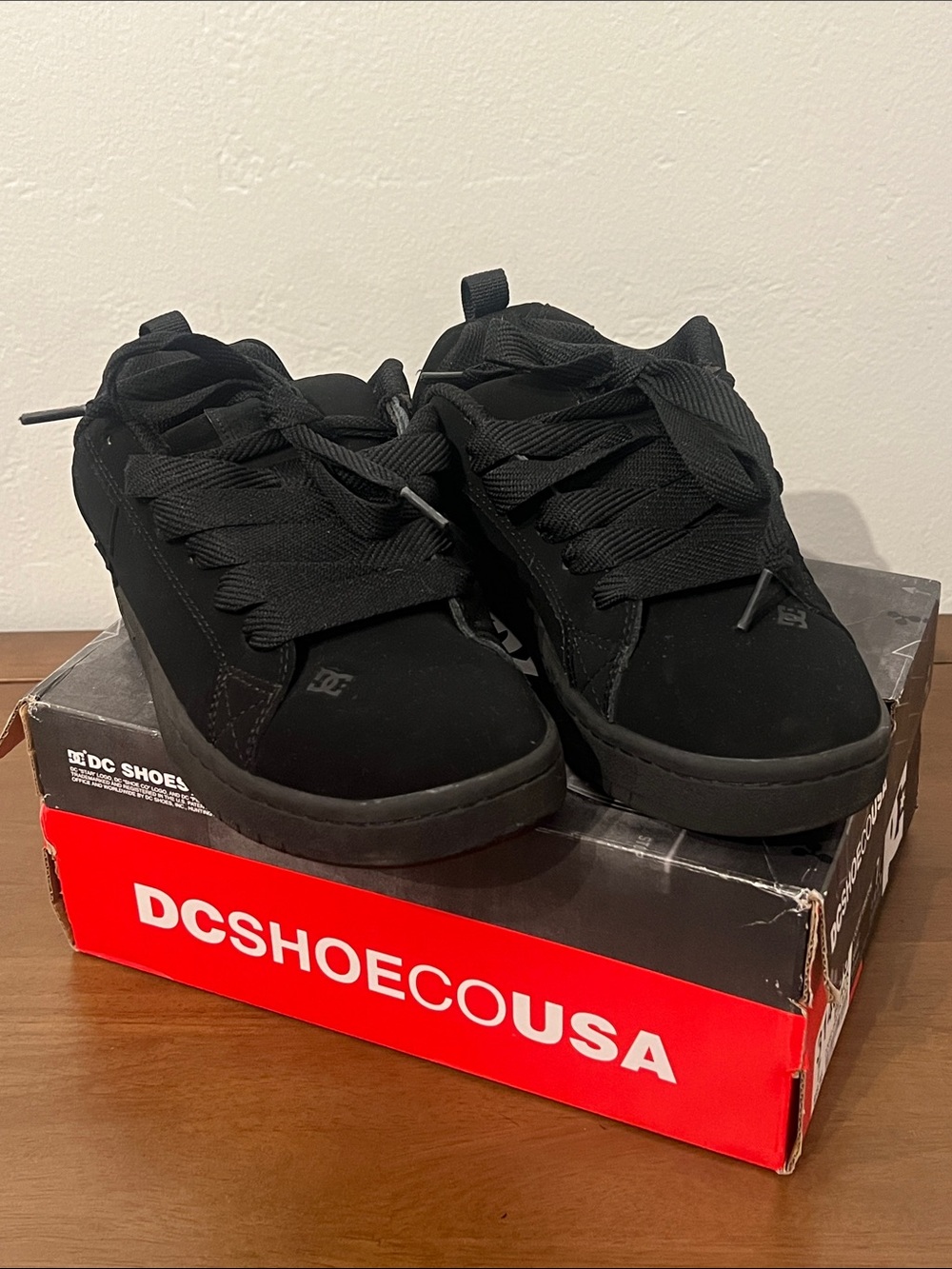 DC Kids Black Lace-Up Skate Sneakers